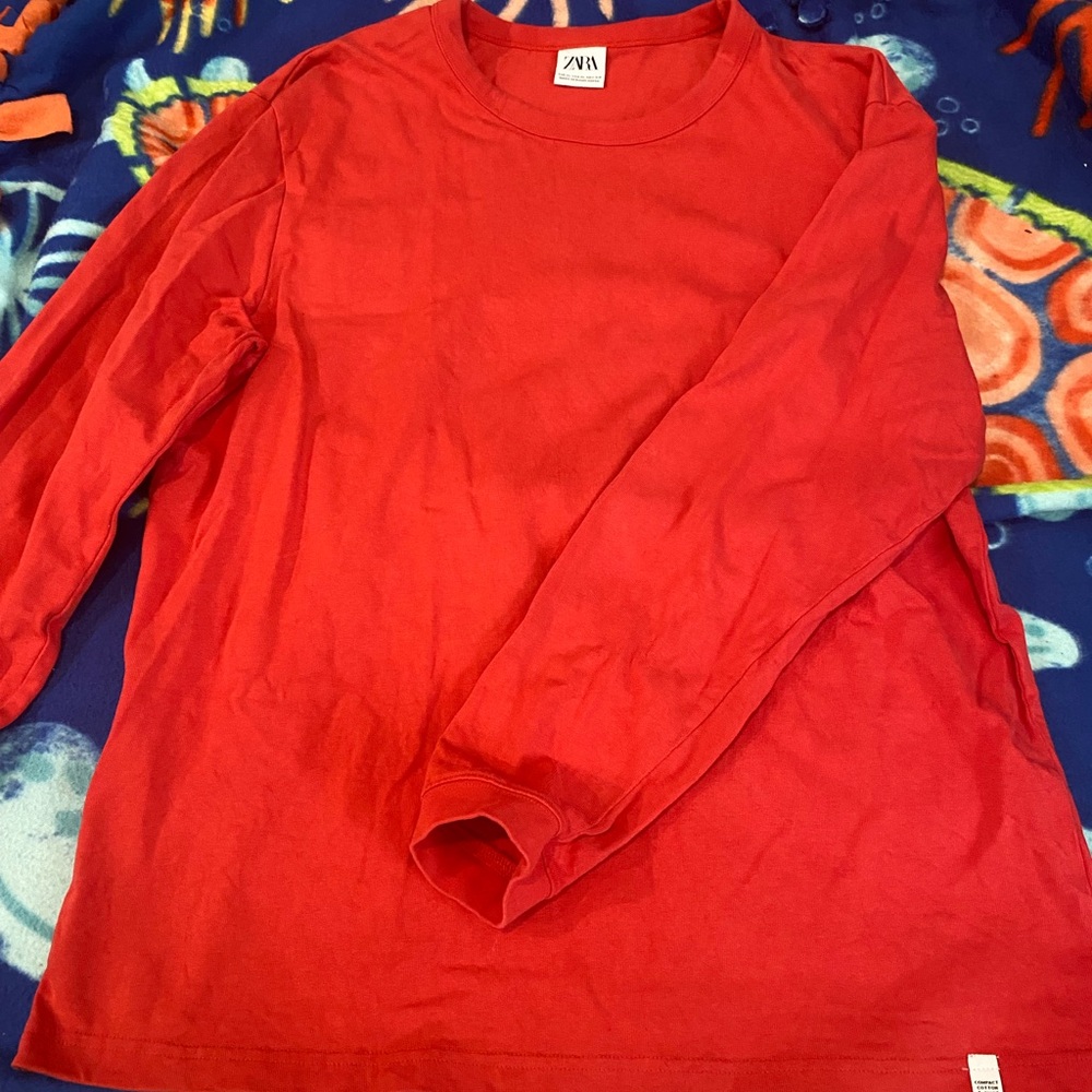 Zara Red Cotton T-Shirt